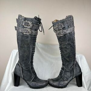 Siren By Mark Nason Very Rare Dark blue Heeled Boots Size 7.5